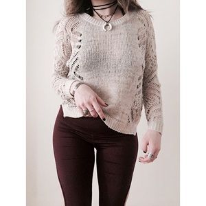 Staring at Stars Oversize Crochet Knit Sweater
